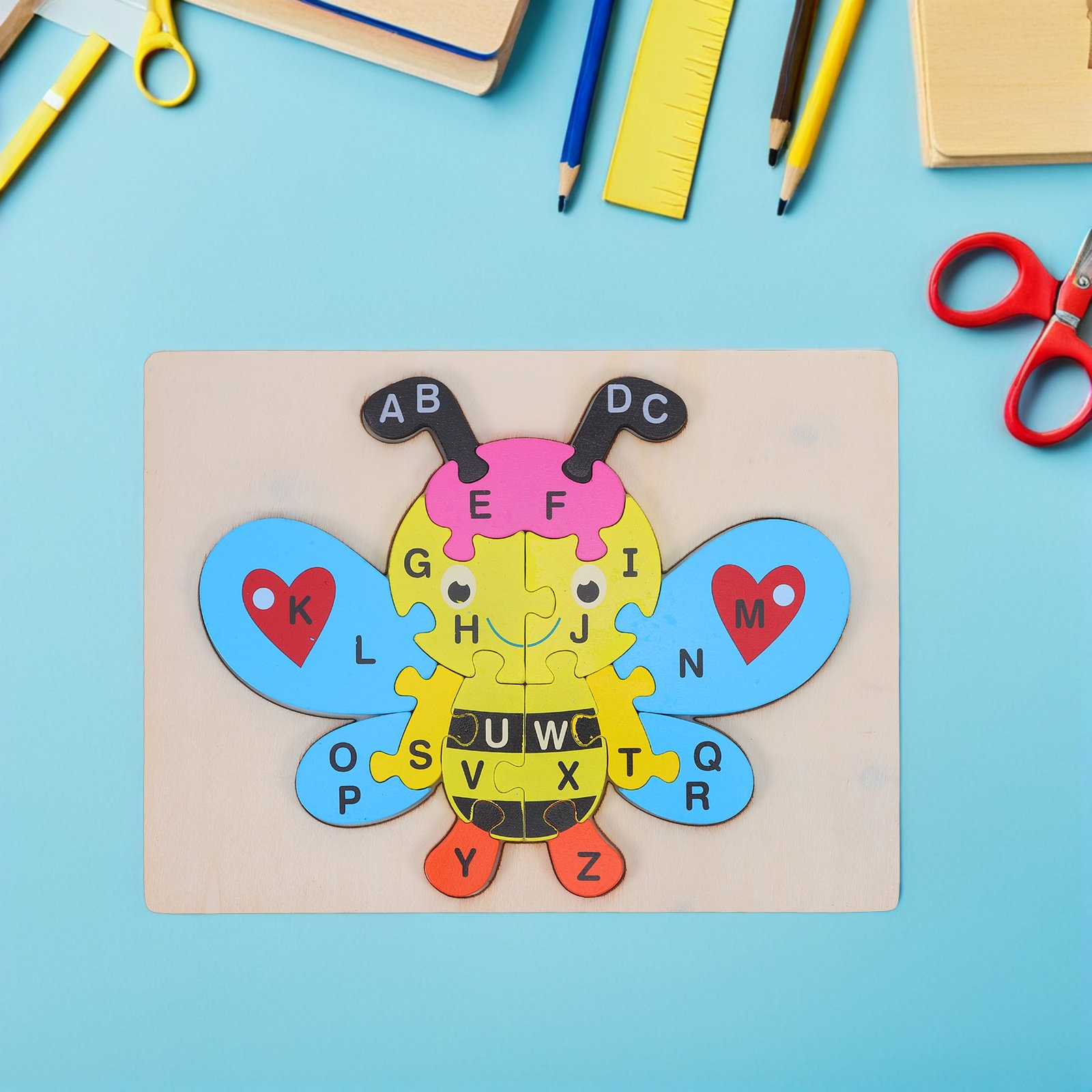 1Set Wooden Alphabet Puzzle Be - Abc Kids Early Education ulasan dan harga